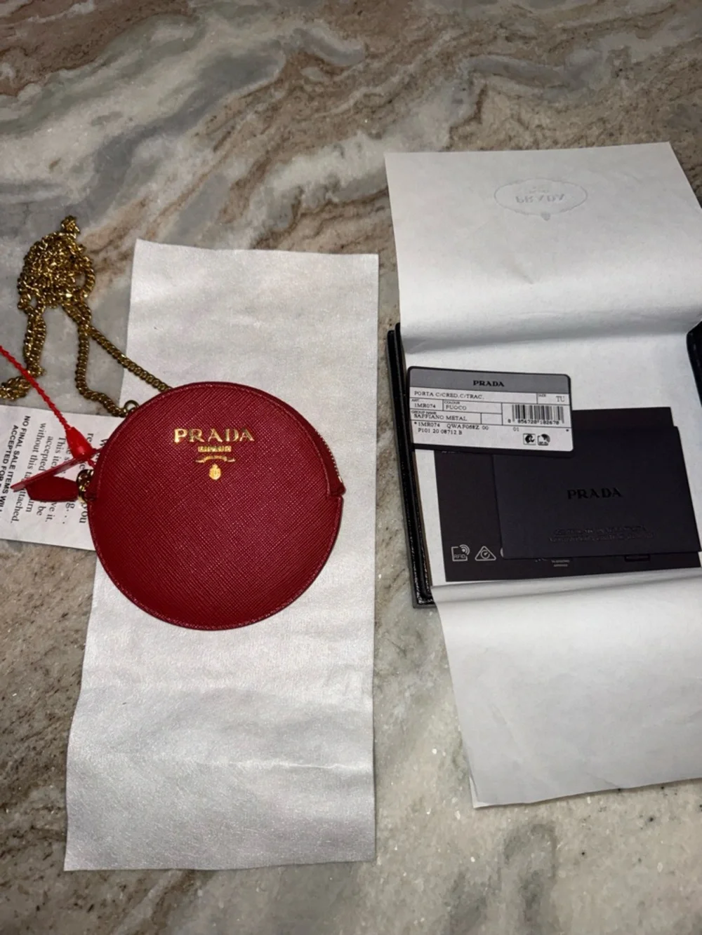 NWT Authentic Prada red coin purse crossbody bag - Picture 10 of 11